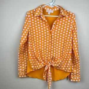 Michael Kors Women's Small Orange Polka-Dot Print with Tie